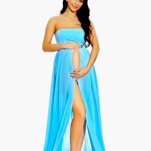 New blue maternity dress